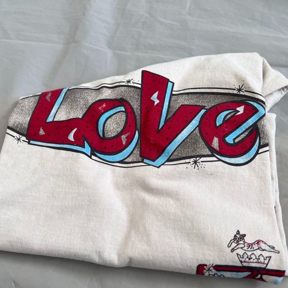 SAINT Mxxxxxx Men's White Love Short Round Neck Sleeve T-Shirt Size S - Picture 3 of 7